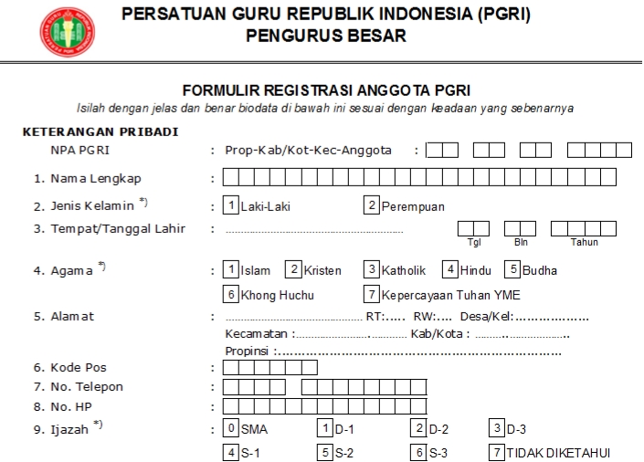 Pendaftaran PGRI Panakkukang - Persatuan Guru Republik Indonesia Cabang Panakkukang